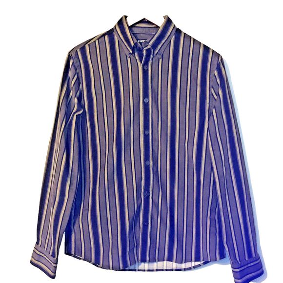 Express Other - Mens Express Shirt S Corduroy Striped Brown Black Button Down Long Sleeve NWT
